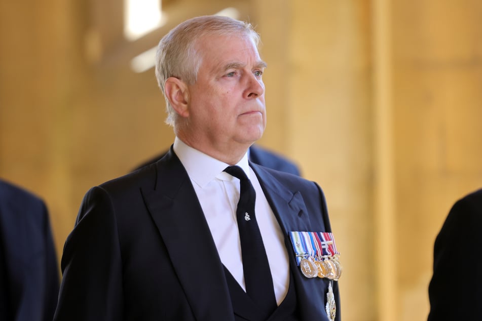Prinz Andrew (61), Herzog von York, kurz vor der Beisetzung von Prinz Philip auf Schloss Windsor am 17. April. Es war sein erster öffentlicher Auftritt seit Längerem.