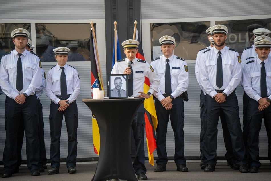 Polizisten aus dem Saarland gedenken des getöteten Polizeioberkommissars Simon B.
