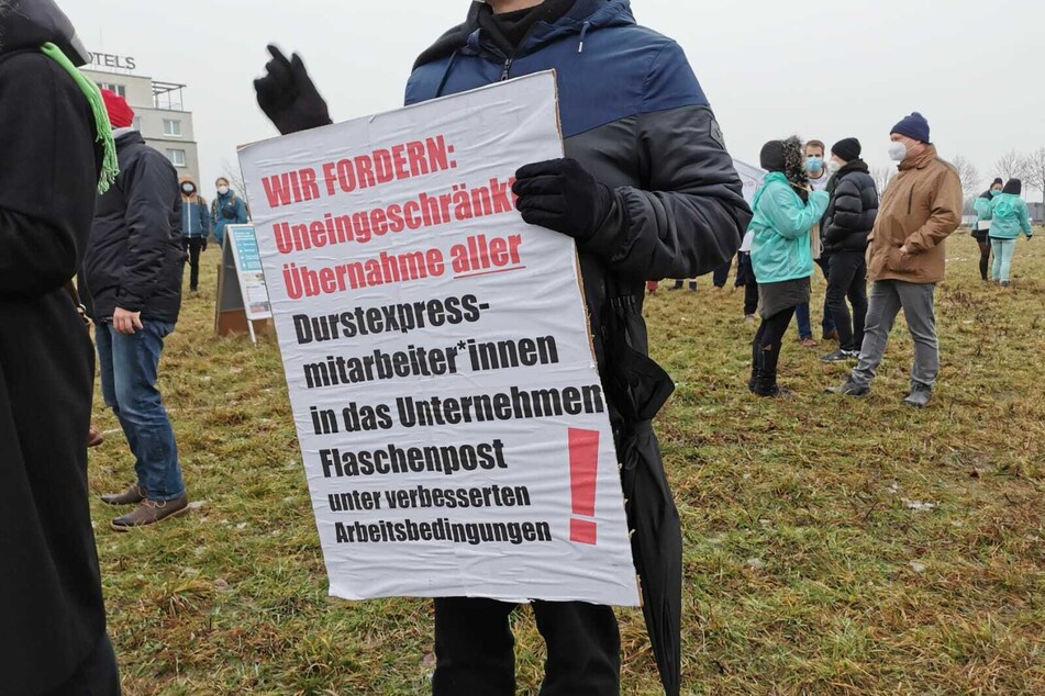 Mit Transparenten machten die Betroffenen auf die Situation aufmerksam.
