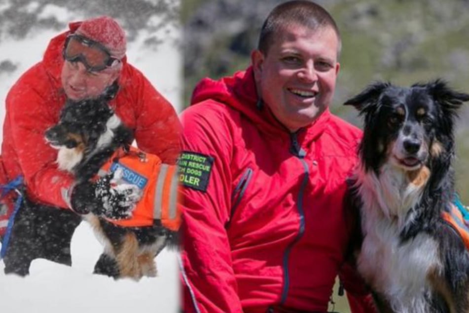 John Leadbetter and his search and rescue dog Skye.