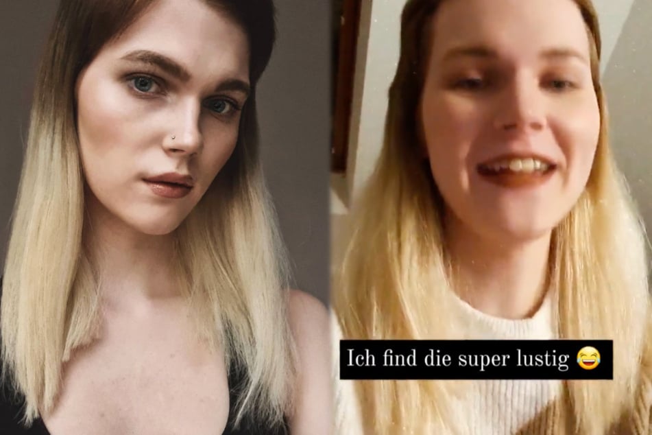 Die Montage zeigt zwei Screenshots aus dem Instagram-Profil von Nachwuchs-Model Lucy Hellenbrecht (22).