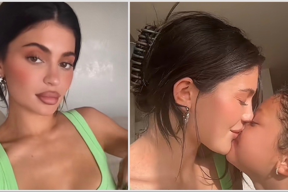 Kylie Jenner snuggles and kisses her daughter Stormi Webster in a new TikTok clip.