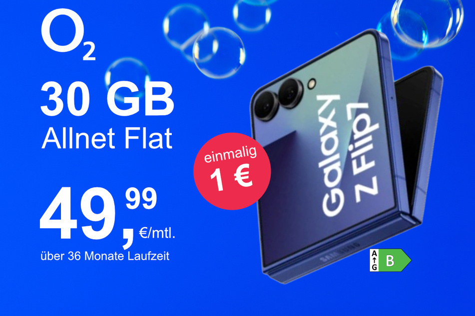 Das Samsung Galaxy Z Flip7 im o2 Mobile M für einmalig 1 Euro.