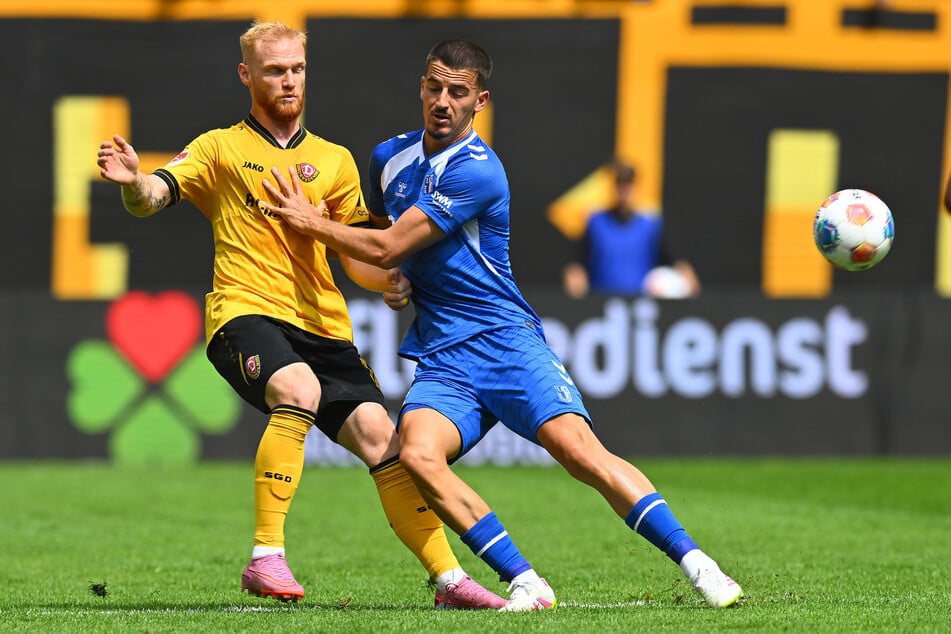 Ist Andi Hoti (22, r.) nach dem Spiel heute wieder ein Dynamo?