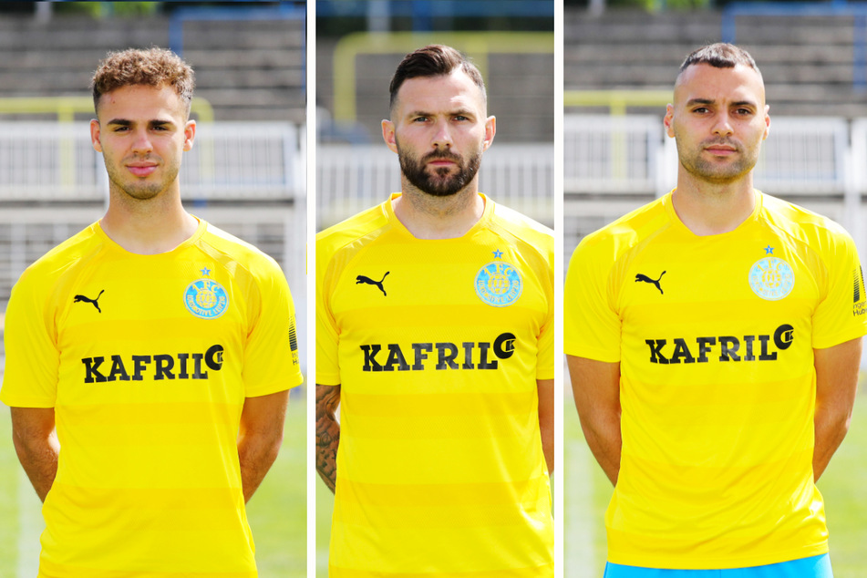Farid Abderrahmane (26, l.), Sascha Pfeffer (35, M.) und Djamal Ziane (30) spielen allesamt weiter für Lok Leipzig.