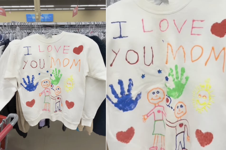 The top, which was once designed by a child for her beloved mother, has an emotional message.