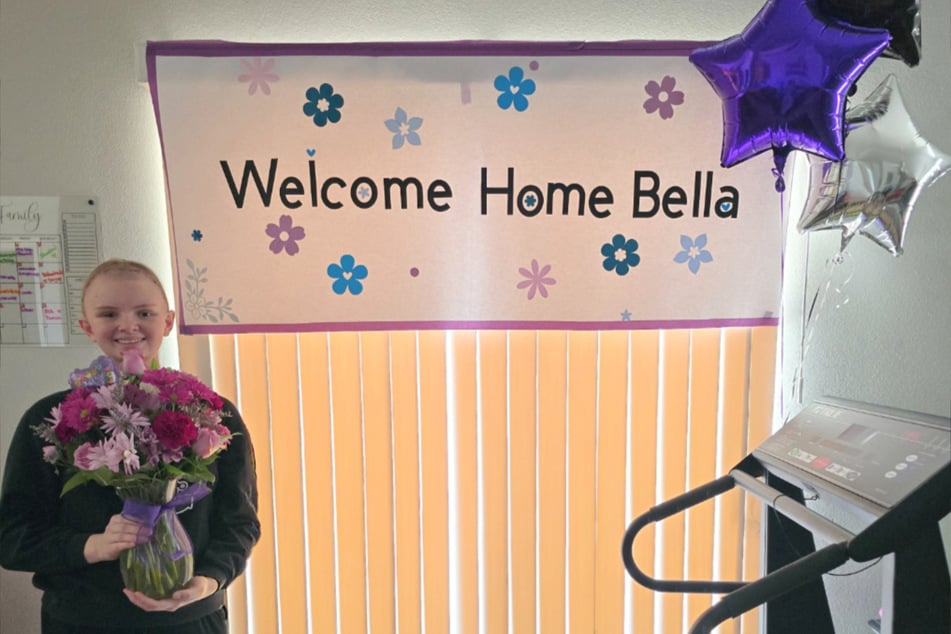 Über mehrere Wochen war Bella an das Krankenhaus gefesselt - und zeigte erste Fortschritte.