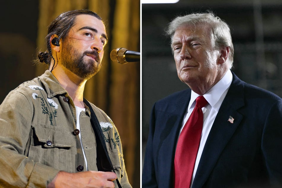 Noah Kahan (l) said he never would have approved of the Trump administration using his music on the White House's social media pages.