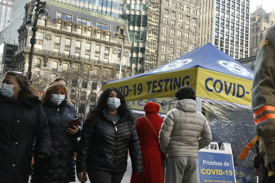 A Covid-19 testing site in Midtown Manhattan.