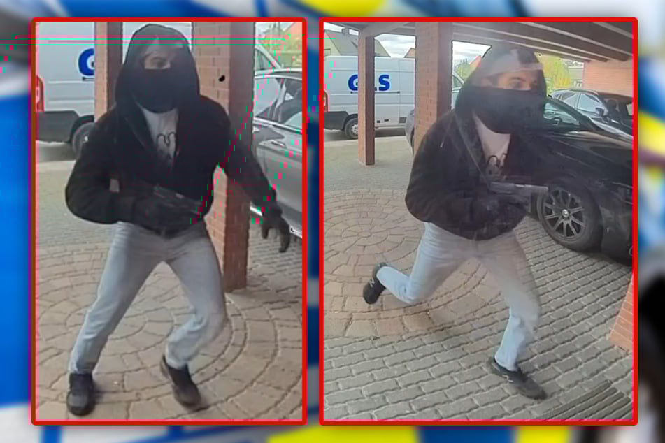 Der zweite Räuber bedrohte das Paar mit einer Waffe.