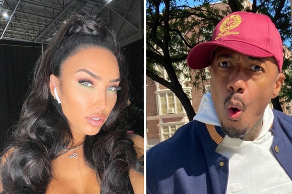 Nick Cannon (r.) is expecting his eighth child, and first with model girlfriend, Bre Tiesi (l.)