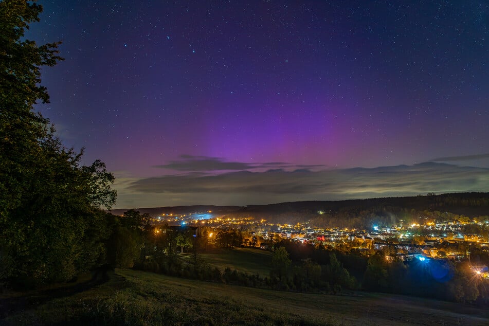 Über Olbernhau waren am Wochenende Polarlichter zu sehen.