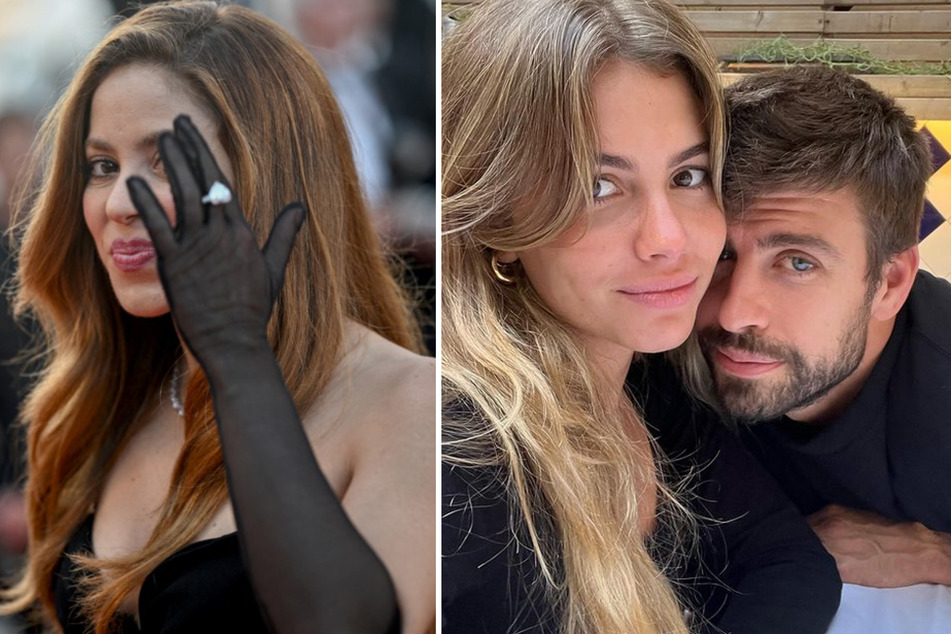 Gerard Piqué (36) und seine Freundin Clara Chia Marti (23, Mitte) sollen aus einem Restaurant geflogen sein. War Piqués Ex Shakira (46, l.) der Grund?