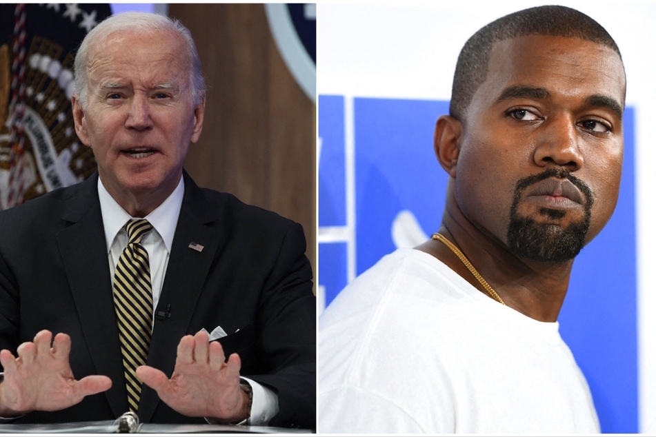 Kanye "Ye" West has turned his antics towards President Joe Biden by crudely insulting the commander-in-chief for not taking advice from Elon Musk.