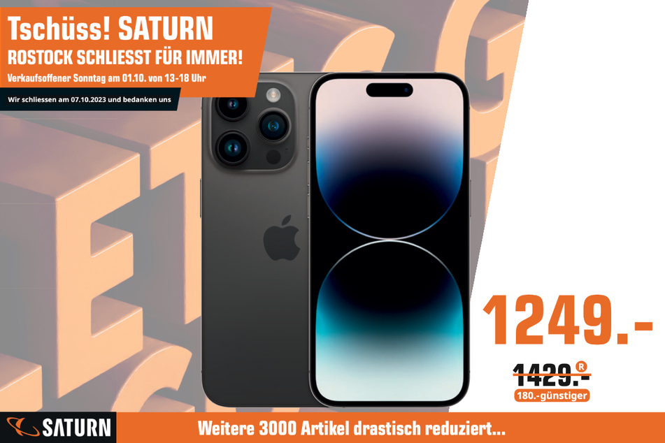 Apple iPhone 14 Pro für 1.249 statt 1.429 Euro.