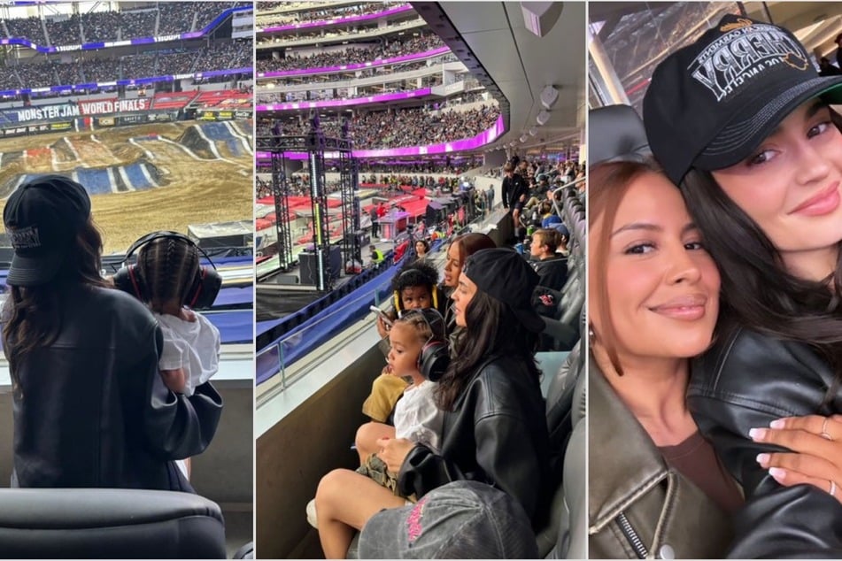 Kylie Jenner gets her "boy mom" on at Monster Jam with son Aire