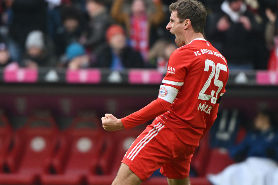 Schrei der Erlösung: Thomas Müller erzielte gegen den VfL Bochum in Halbzeit eins die wichtige 1:0-Führung für den FC Bayern München.