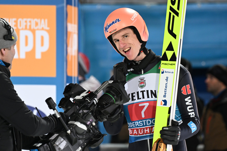 Kann DSV-Adler Karl Geiger (29) auf der Großen Olympiaschanze in Garmisch-Partenkirchen den Bann brechen und auf Platz eins springen?