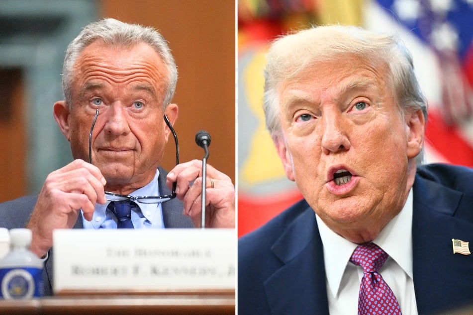 President Donald Trump (r.) has praised Covid-19 vaccines as Health Secretary Robert F. Kennedy Jr. moves to get rid of mandates.