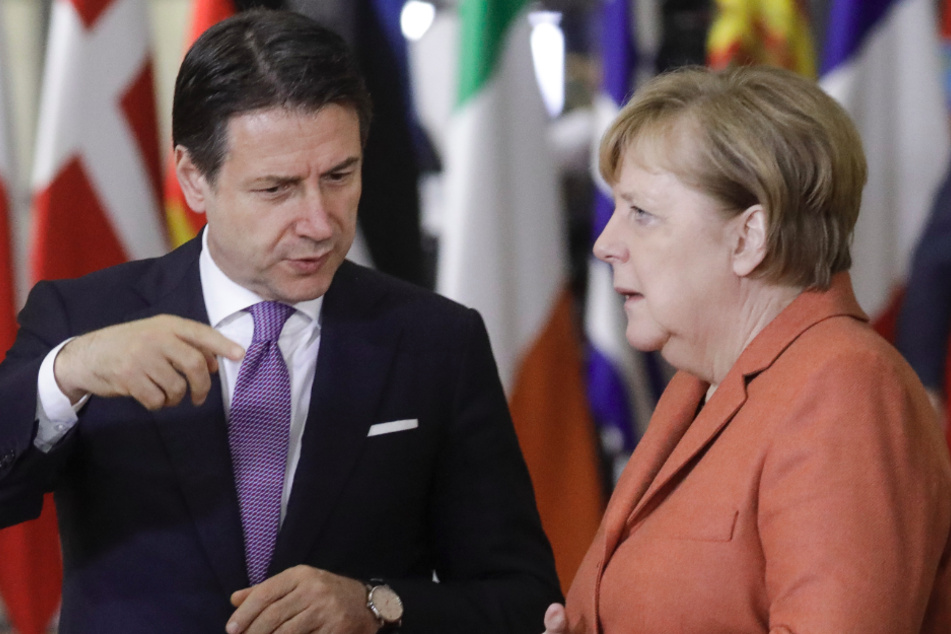 2019 dachte niemand an Corona: Kanzlerin Angela Merkel (65, CDU) mit dem italienischen Premier Giuseppe Conte (55) (Archivbild).