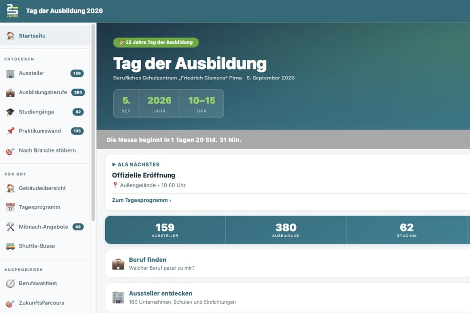 Die Web-App hilft Jugendlichen bei der Berufswahl: Ein kurzer Test schlägt passende Berufsfelder vor und zeigt, welche Aussteller auf der Messe dazu informieren.