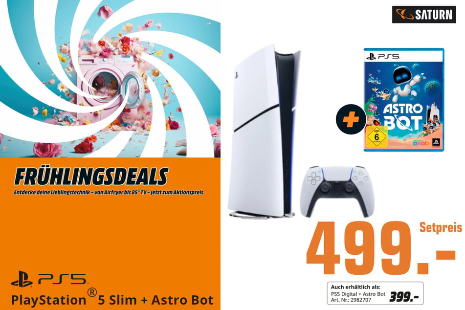 Sony PlayStation 5 Slim PLUS Game "Astro Bot" für 499 Euro.