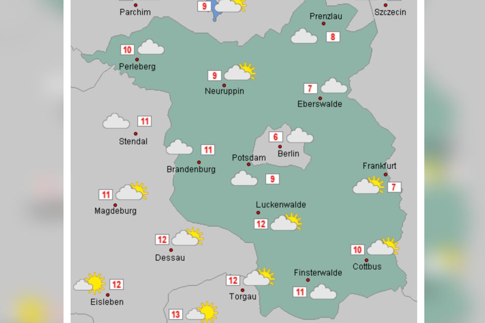 Bis zu elf Grad werden es am Freitag in Berlin und Brandenburg.