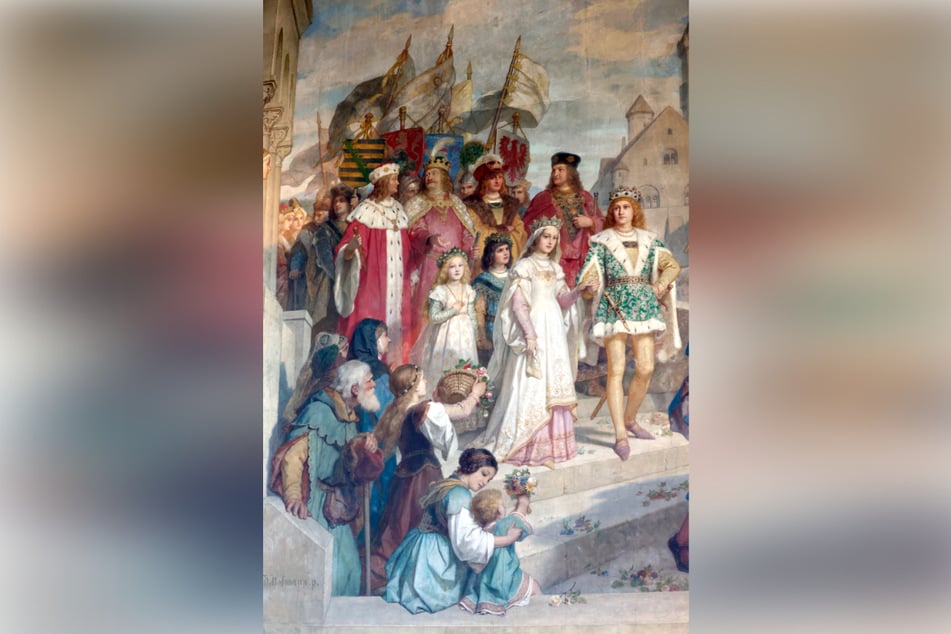 Die Wandgemälde der Meißner Albrechtsburg sollen sich nahtlos in die Ausstellung einfügen.