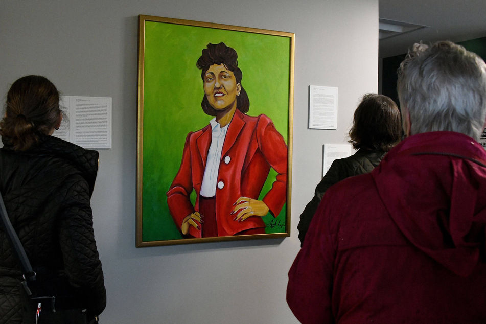 A painting of Henrietta Lacks hangs in the entryway of the Henrietta Lacks Community Center in Maryland.