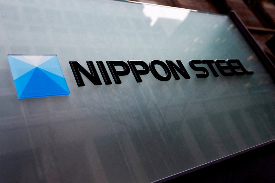 The Nippon Steel logo is displayed at the company's headquarters in Tokyo, Japan.