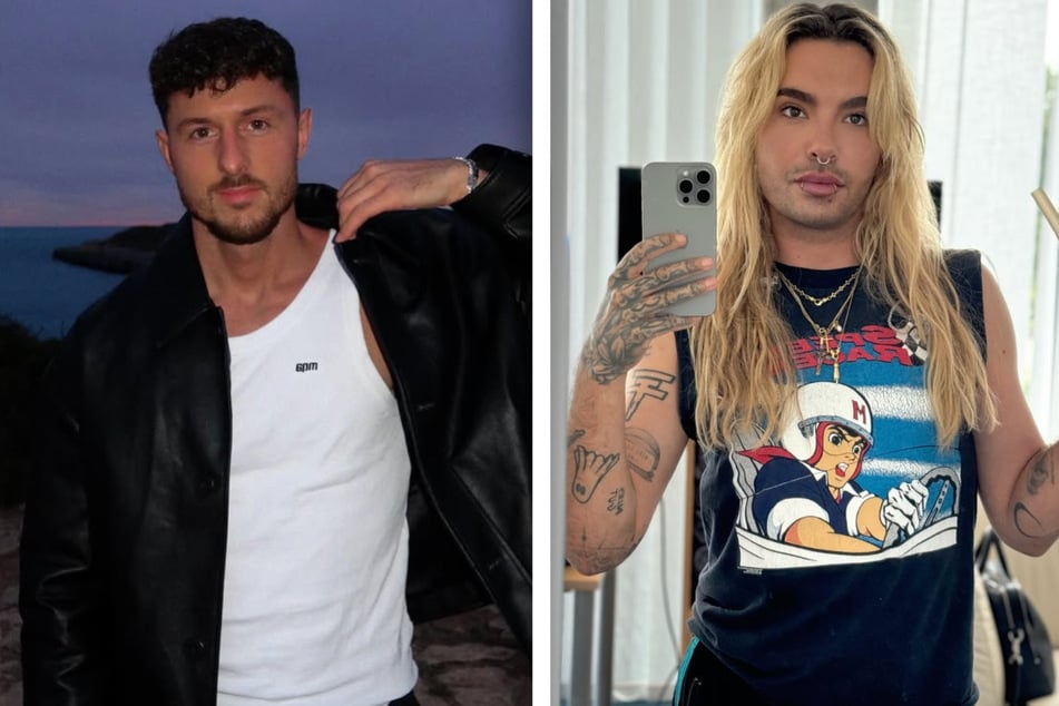 El reality star Jannik Kontalis (29, a la izquierda) cuenta cómo conoció al cantante de Tokio Hotel, Bill Kaulitz (36, a la derecha).