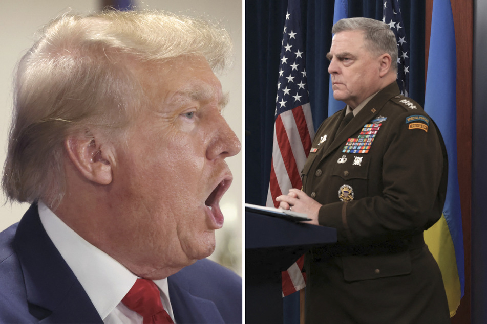Former President Donald Trump (l.) said Gen. Mark Milley's actions as chairman of the Joint Chiefs of Staffs would have merited "death" in another time.