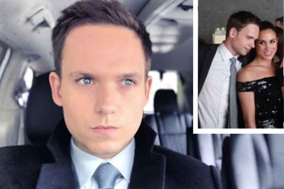 Patrick J Adams was Meghan Markle's co-star on the TV series Suits (collage).