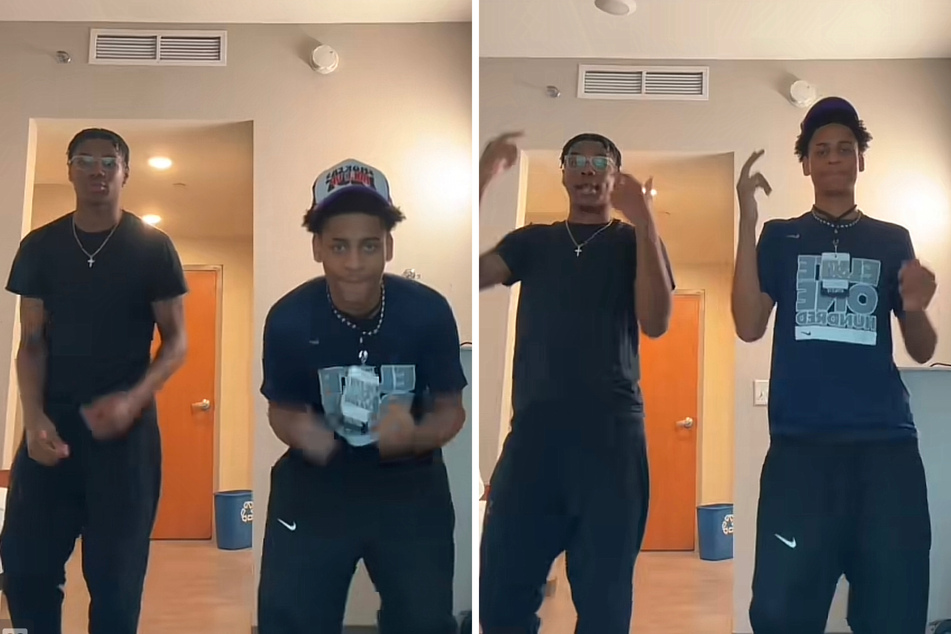 Bryce James (l.) and fellow hooper Kiyan Anthony have basketball fans going nuts over their latest TikTok dance moves.