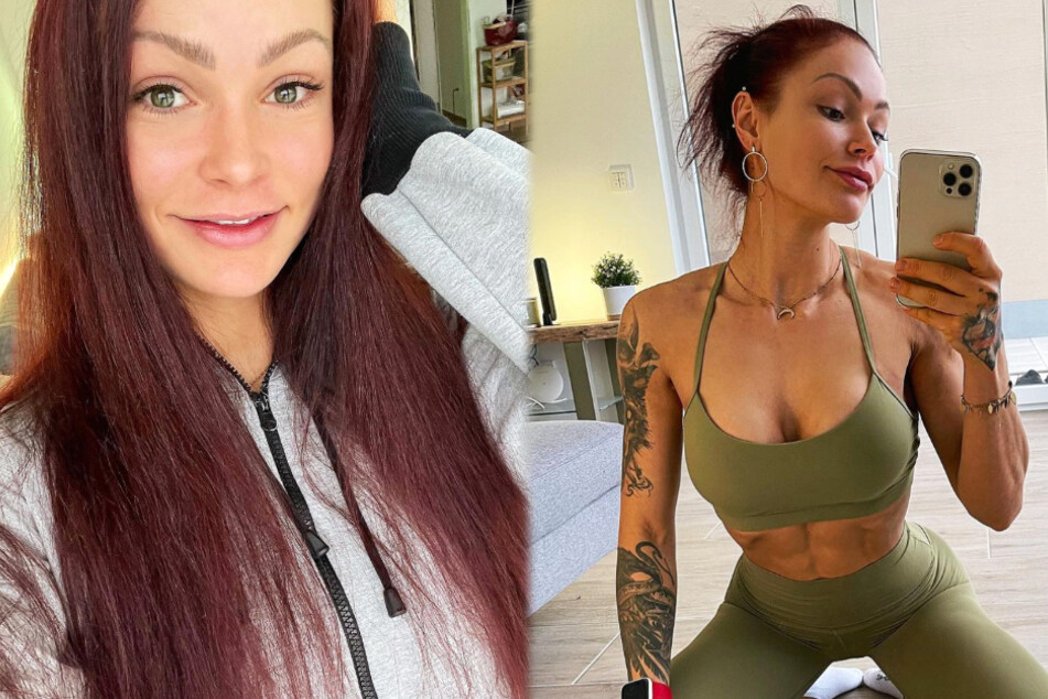Die Montage zeigt Screenshots zweier Instagram-Fotos von LeaLovesLifting alias Lea Künzl (22).