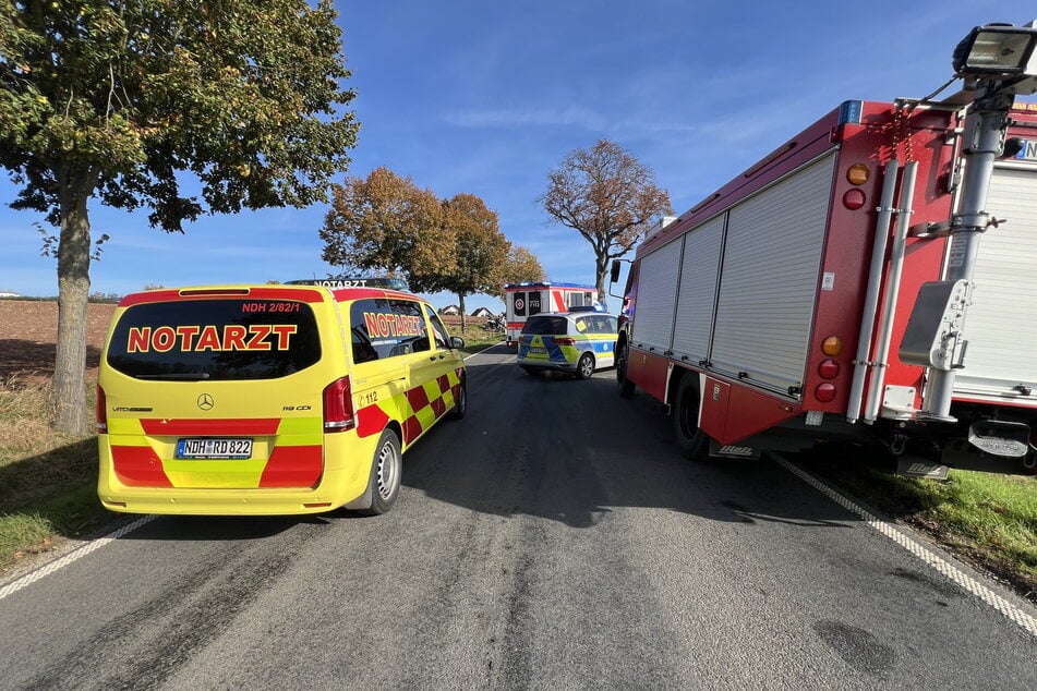 Vollsperrung nach Unfall auf Landesstraße: Drei Biker im Krankenhaus