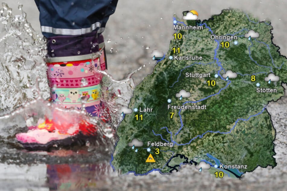 Das Wochenende in Baden-Württemberg fällt größtenteils ins Wasser. (Fotomontage)