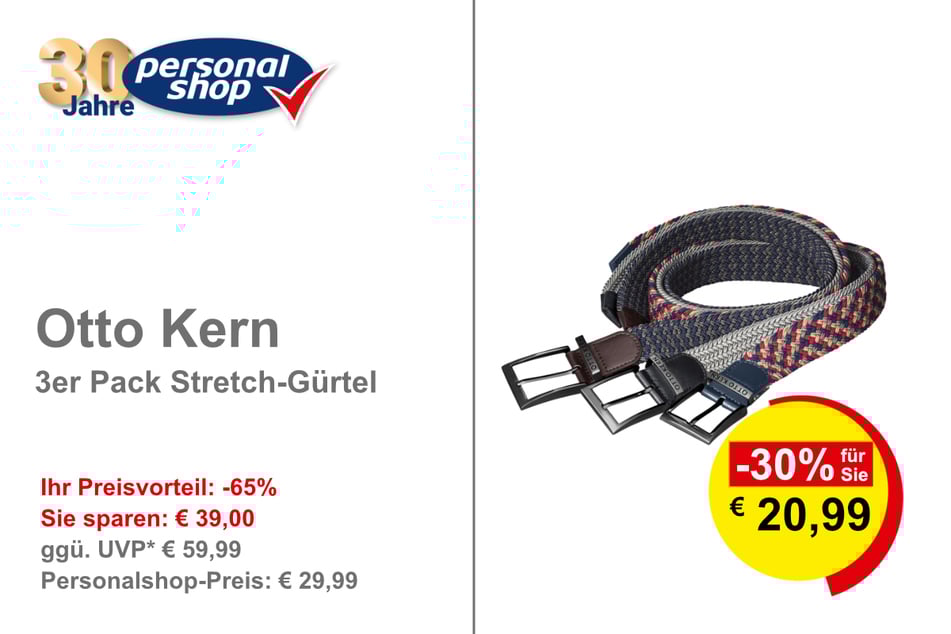 Otto Kern 3er Pack Stretch-Gürtel