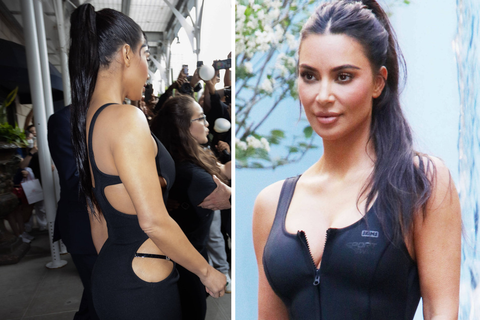 Kim Kardashian shows off her curves in daring cutout dress