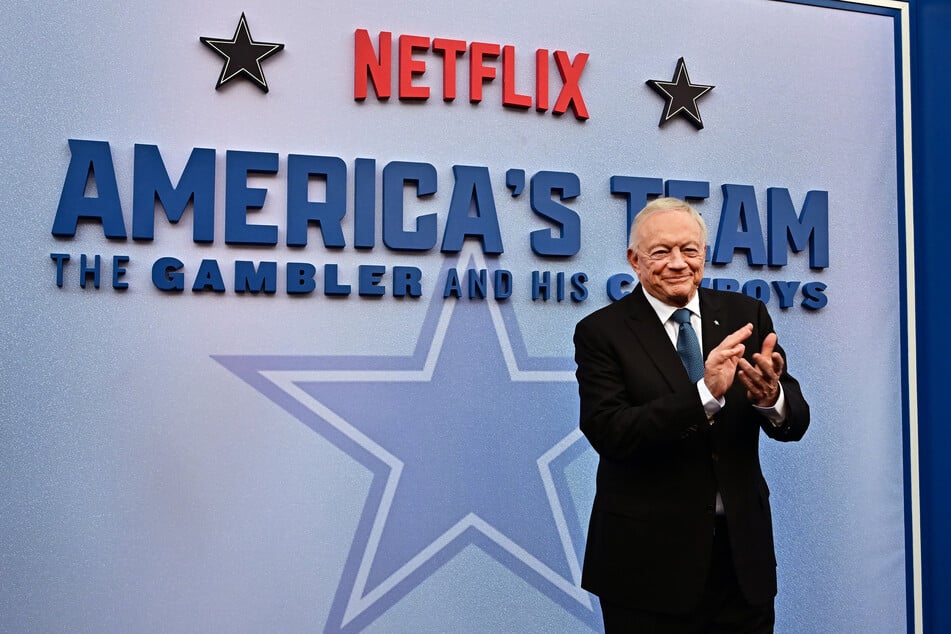 Dallas Cowboys owner Jerry Jones attends the premiere of Netflix's America's Team: The Gambler and His Cowboys at The Egyptian Theatre in Los Angeles on August 11, 2025.