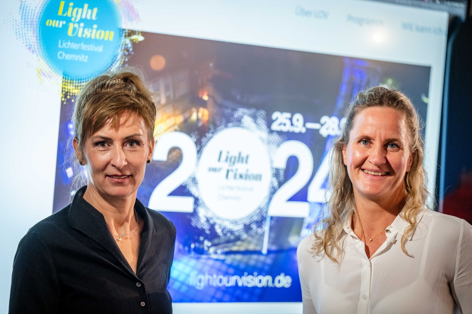 Lotte Claudia Fischer (l.) und Linda Hüttner (45) vom "Light our Vision"-Team freuen sich auf das Event.