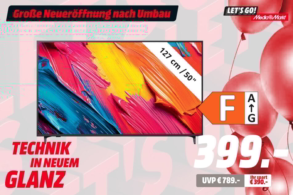 50-Zoll LG-Fernseher 50QNED70A6A
für 399 statt 789 Euro.