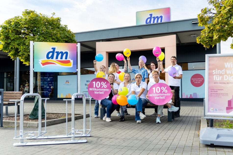 Für drei Tage gibt der dm-Markt in Radebeul 10 Prozent auf den gesamten Einkauf.