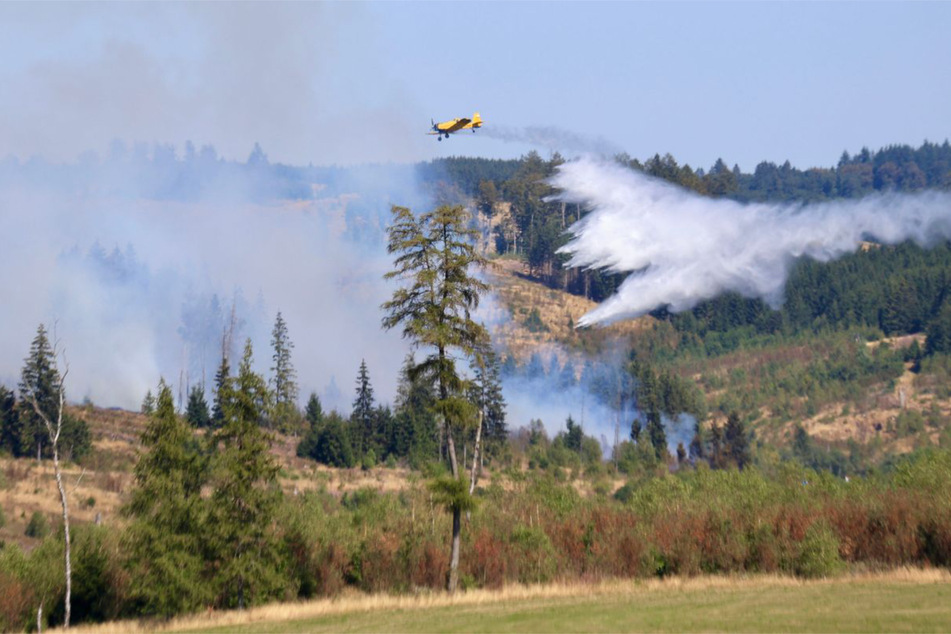 Ein Löschflugzeug war vor Ort im Einsatz.