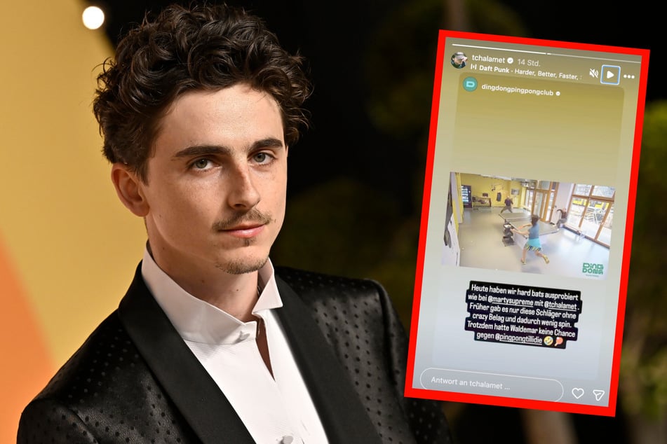 Timothée Chalamet (29) teilte das Match des Berliner Tischtennis-Clubs in seiner Instagram-Story.