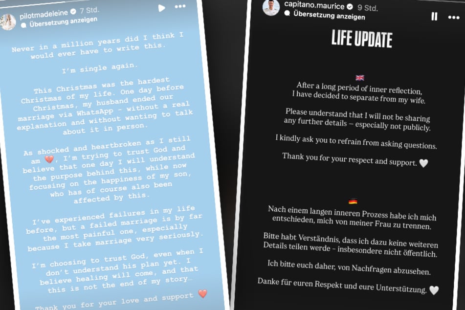 Im Abstand von wenigen Stunden veröffentlichten beide ihre Trennungs-Statements, jedoch mit unterschiedlichen Ansichten.