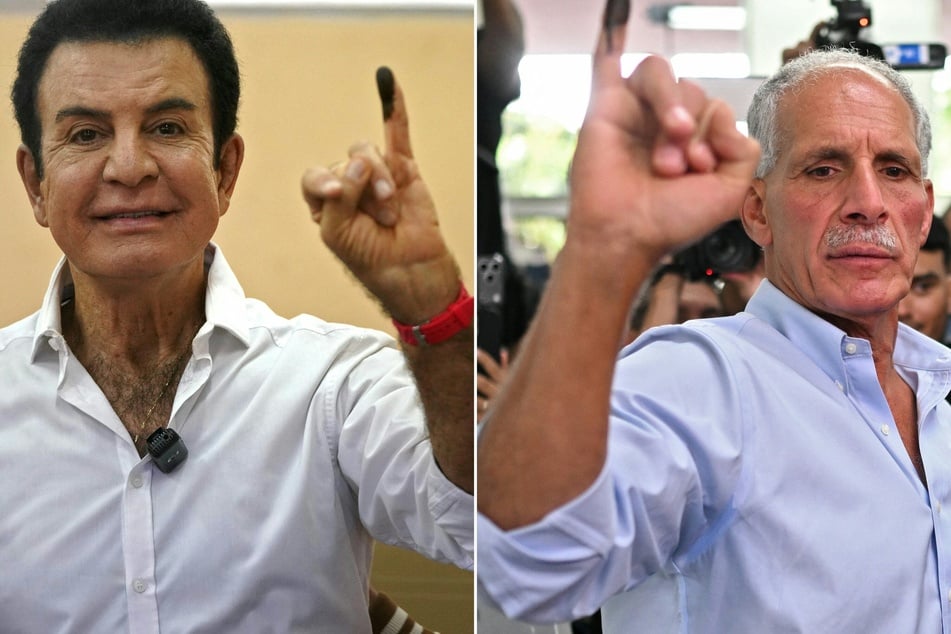 Salvador Nasralla (l.) said he was confident of defeating Trump's preferred candidate, Nasry Asfura, in a tight election.