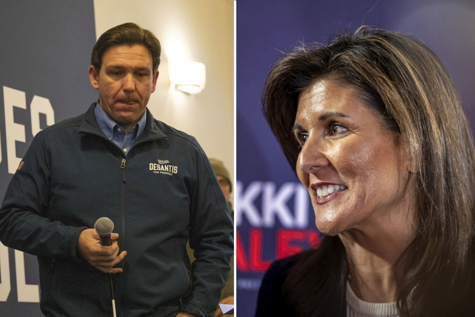 Polls showed Nikki Haley beating Ron DeSantis to second place in the Iowa caucuses, with Donald Trump still the runaway leader in the Republican primary race.