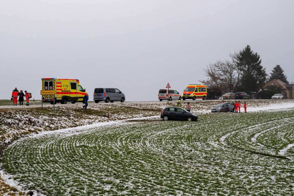 Unfall an der Kreuzung Schenkstraße/Zittauer Straße nahe Mittelherwigsdorf.