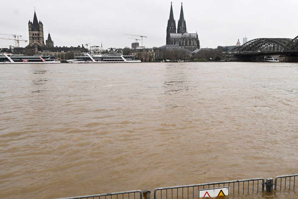In vielen Städten, wie hier in Köln, war der Pegelstand kritisch.